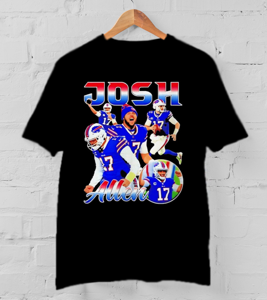JOSH Allen Buffalo Bills Player 17 Collage 2026 T-Shirt