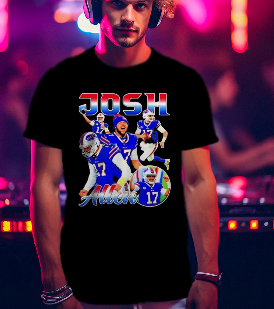 JOSH Allen Buffalo Bills Player 17 Collage 2026 T-Shirt