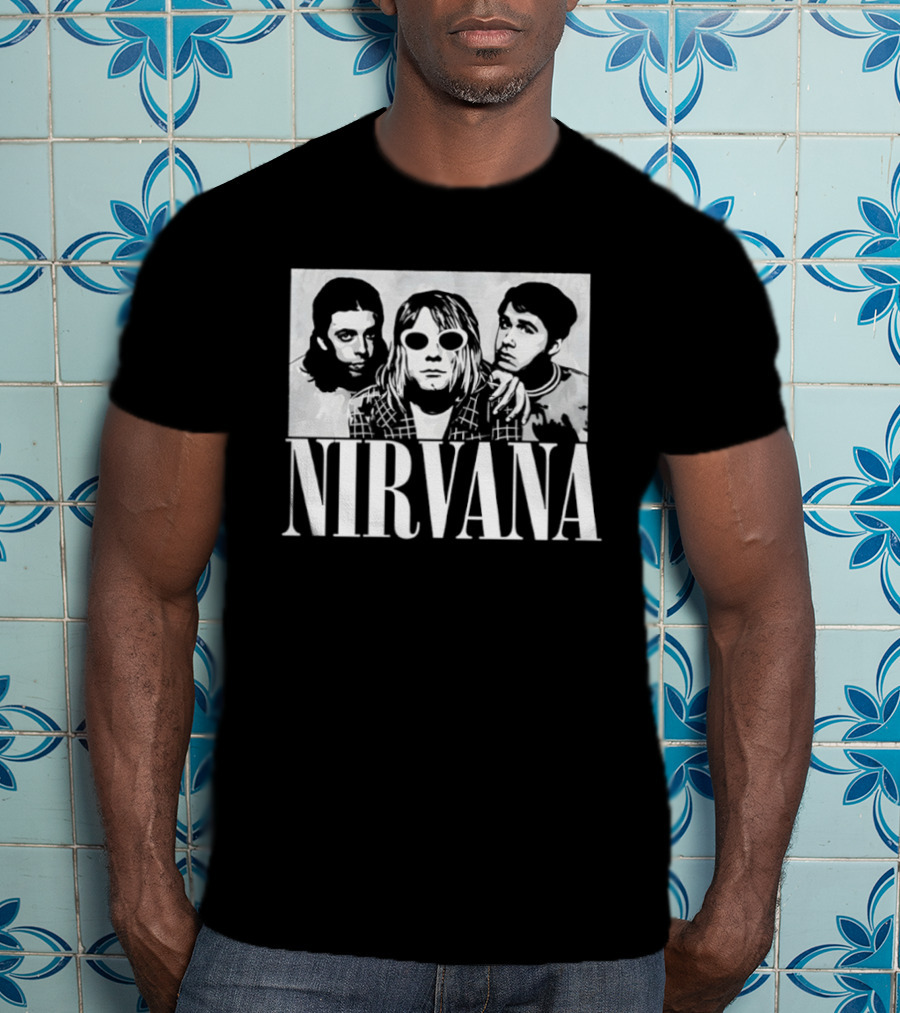 Krist Novoselic Kurt Cobain Pat Smear Nirvana Nevermind Album T-Shirt