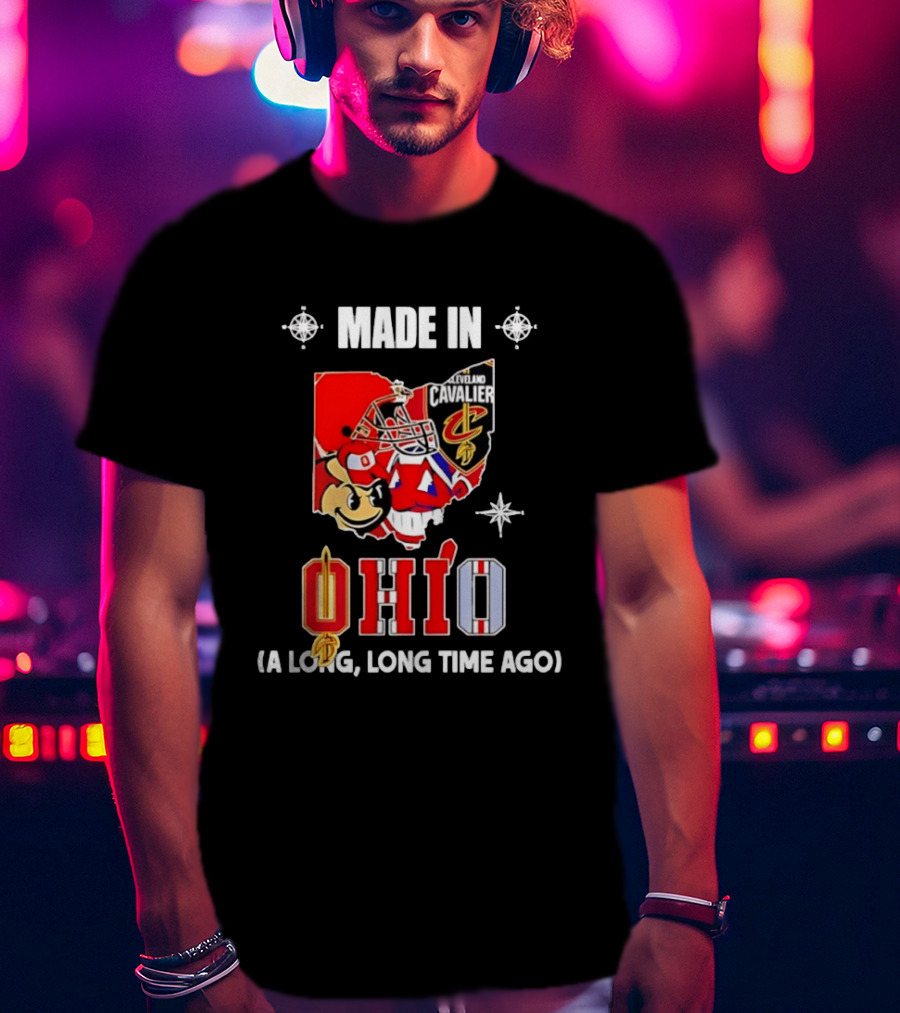 Ohio State Buckeyes Cleveland Cavaliers Made In Ohio A Long Long Time Ago T-Shirt