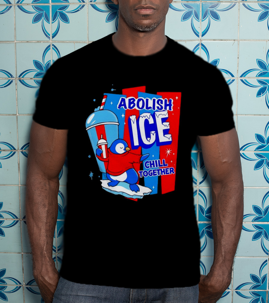 Abolish ICE Penguin Ice Skating Chill Together T-Shirt