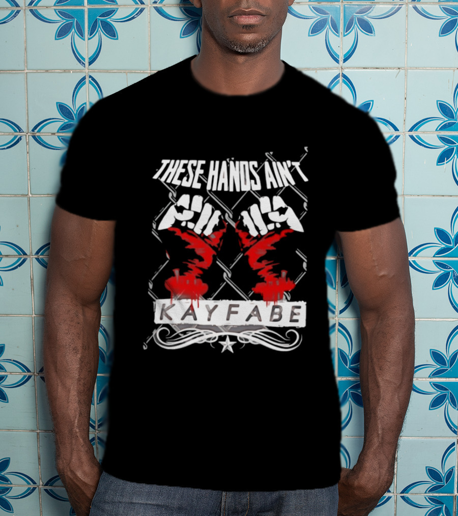 These Hands Ain't Kayfabe Bloody Knuckles With Chainlink Fence T-Shirt
