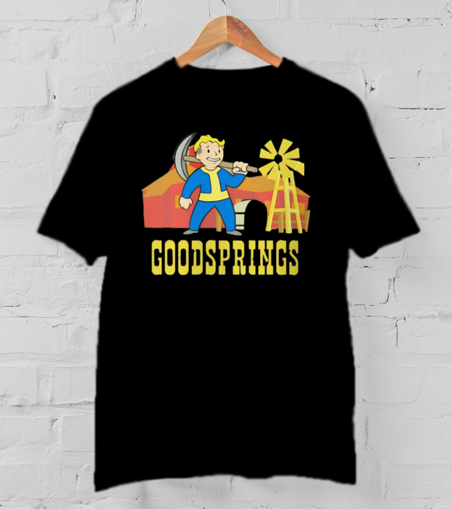 Vault Boy Goodsprings Fallout Windmill Pickaxe T-Shirt