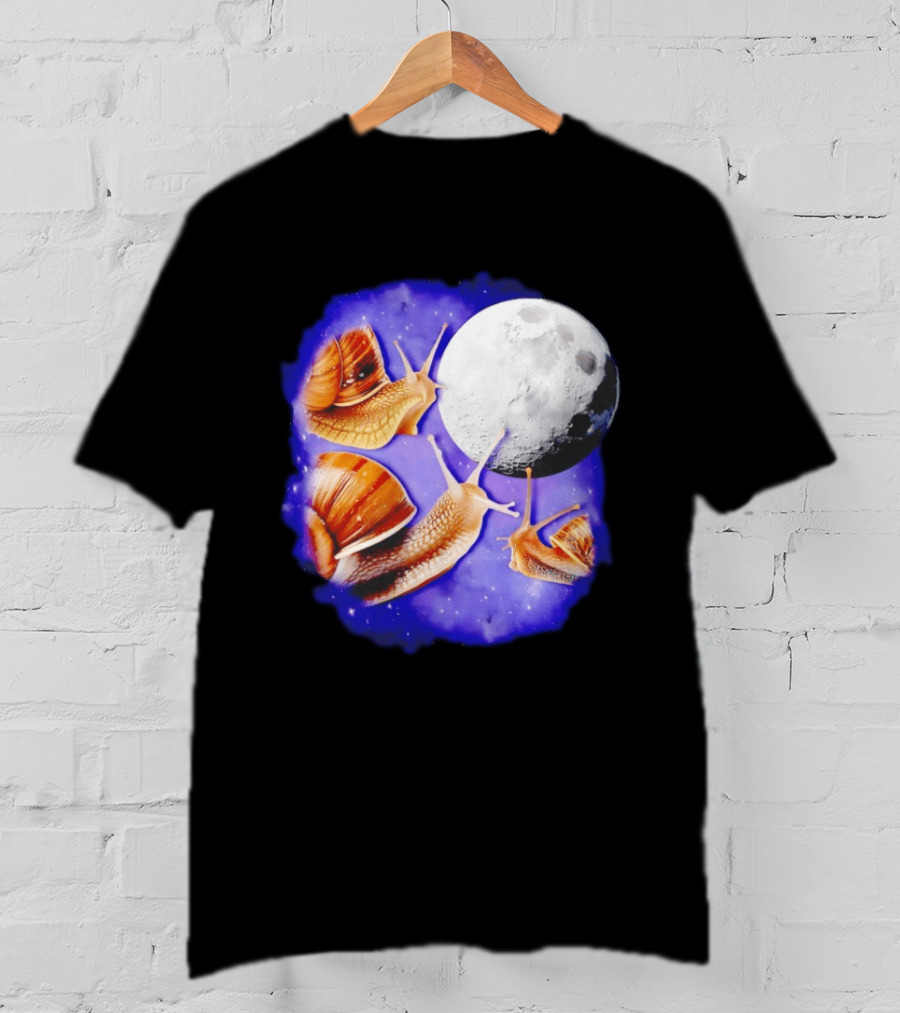 Yearning Snails Moon Cosmic Dreamscape Snail Galaxy T-Shirt