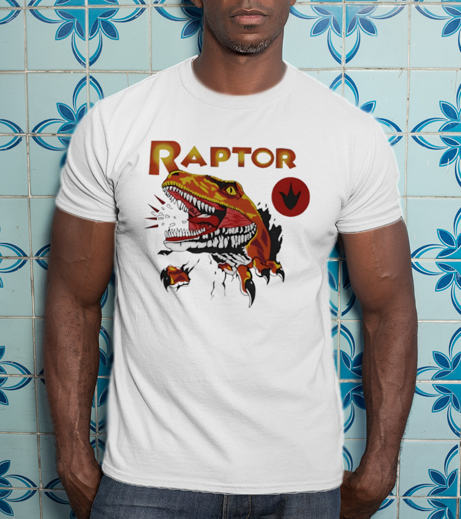 Raptor Ghost World Dinosaur Art Claw Print T-Shirt