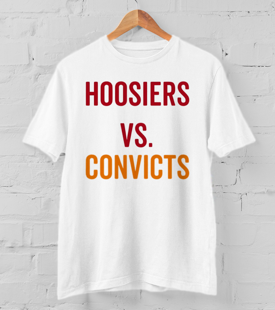Indiana Hoosiers Vs Miami Hurricanes Hoosiers Vs Convicts Football 2026 T-Shirt