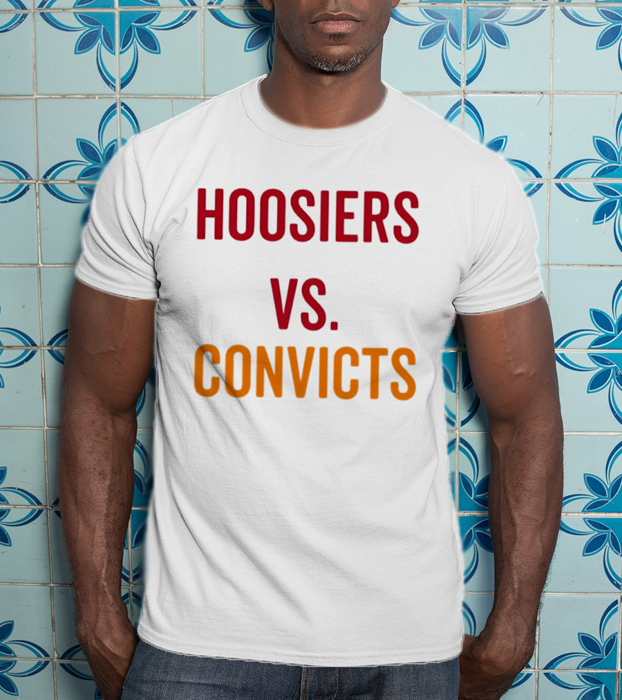 Indiana Hoosiers Vs Miami Hurricanes Hoosiers Vs Convicts Football 2026 T-Shirt