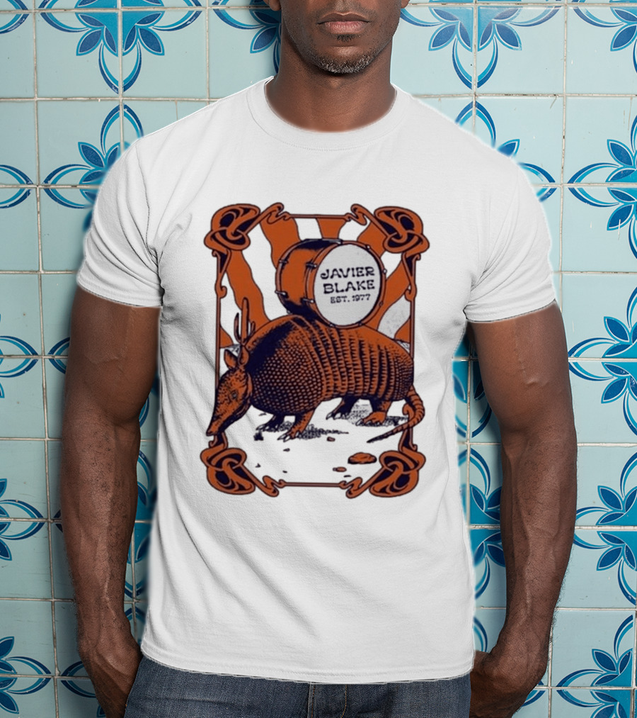Javier Blake Est 1977 Armadillo Drum Retro Celtic Frame T-Shirt
