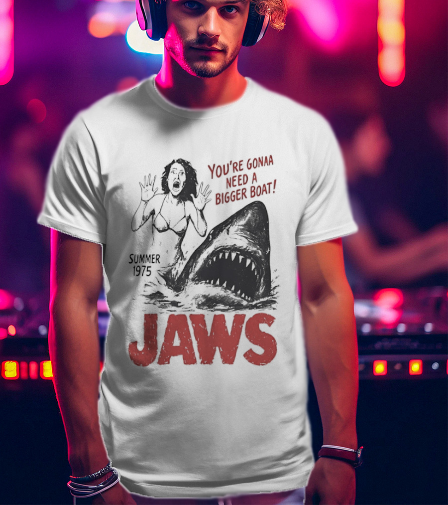 Jaws You're Gonna Need A Bigger Boat Summer 1975 Vintage Movie T-Shirt