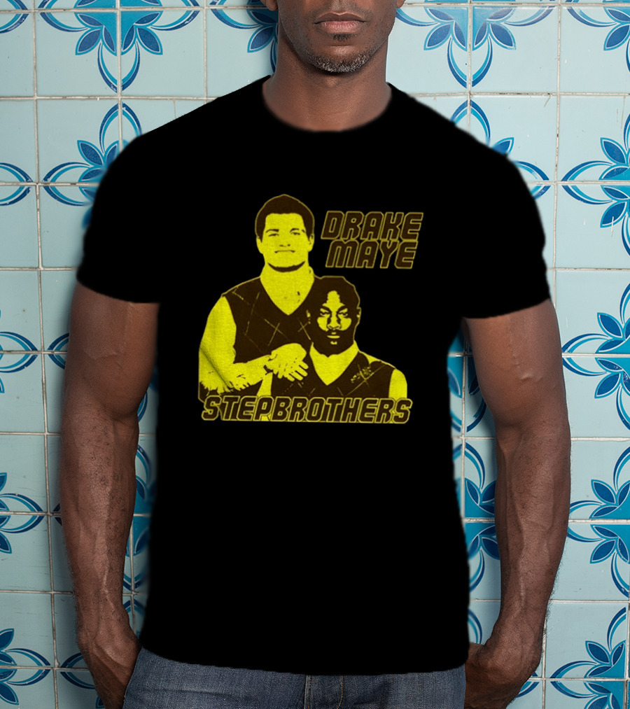 Drake Maye New England Patriots Step Brothers Football Collaboration T-Shirt