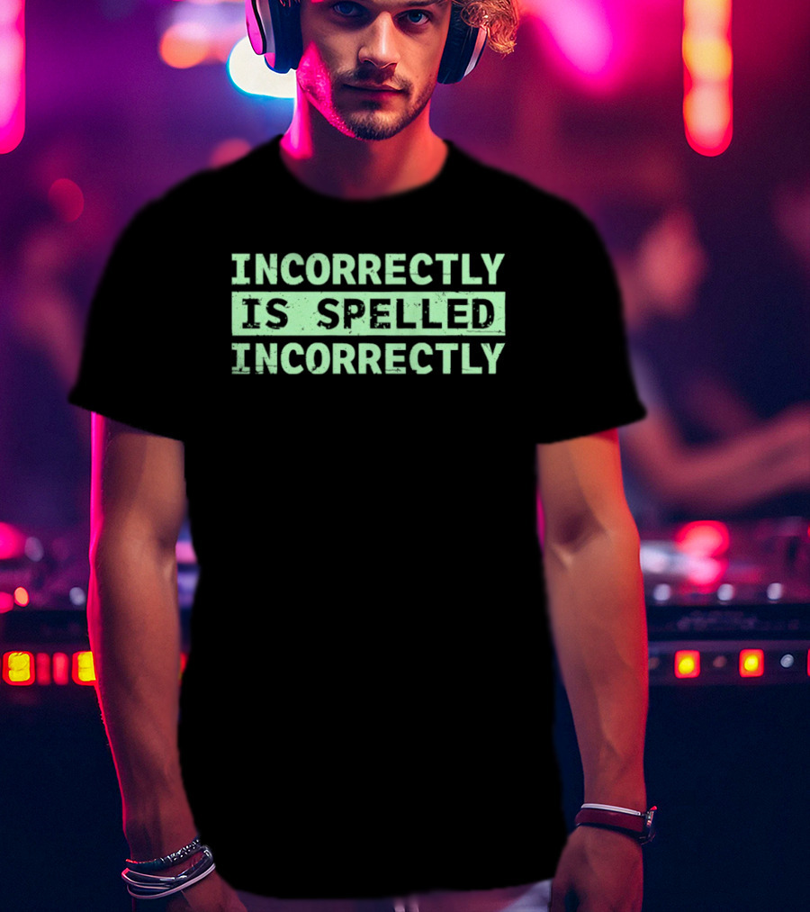 Incorrectly Is Spelled Incorrectly Distressed T-Shirt