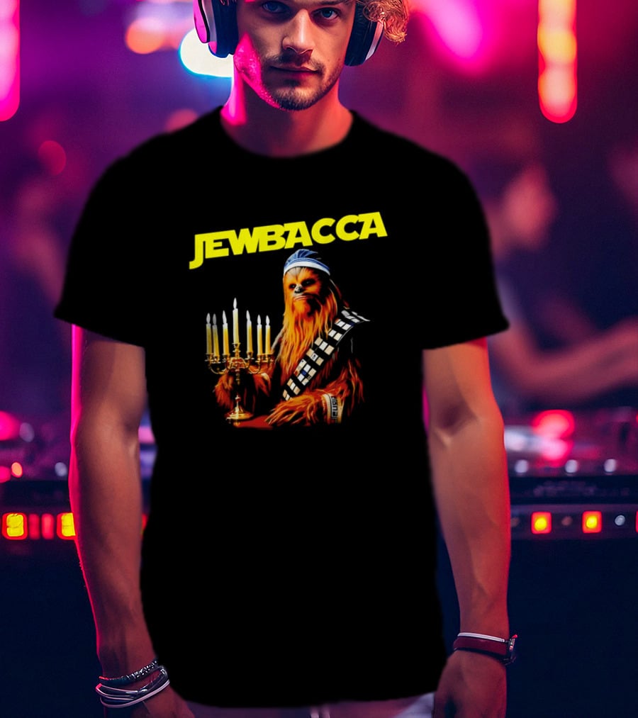Jewbacca Chewbacca Star Wars Menorah Hanukkah T-Shirt