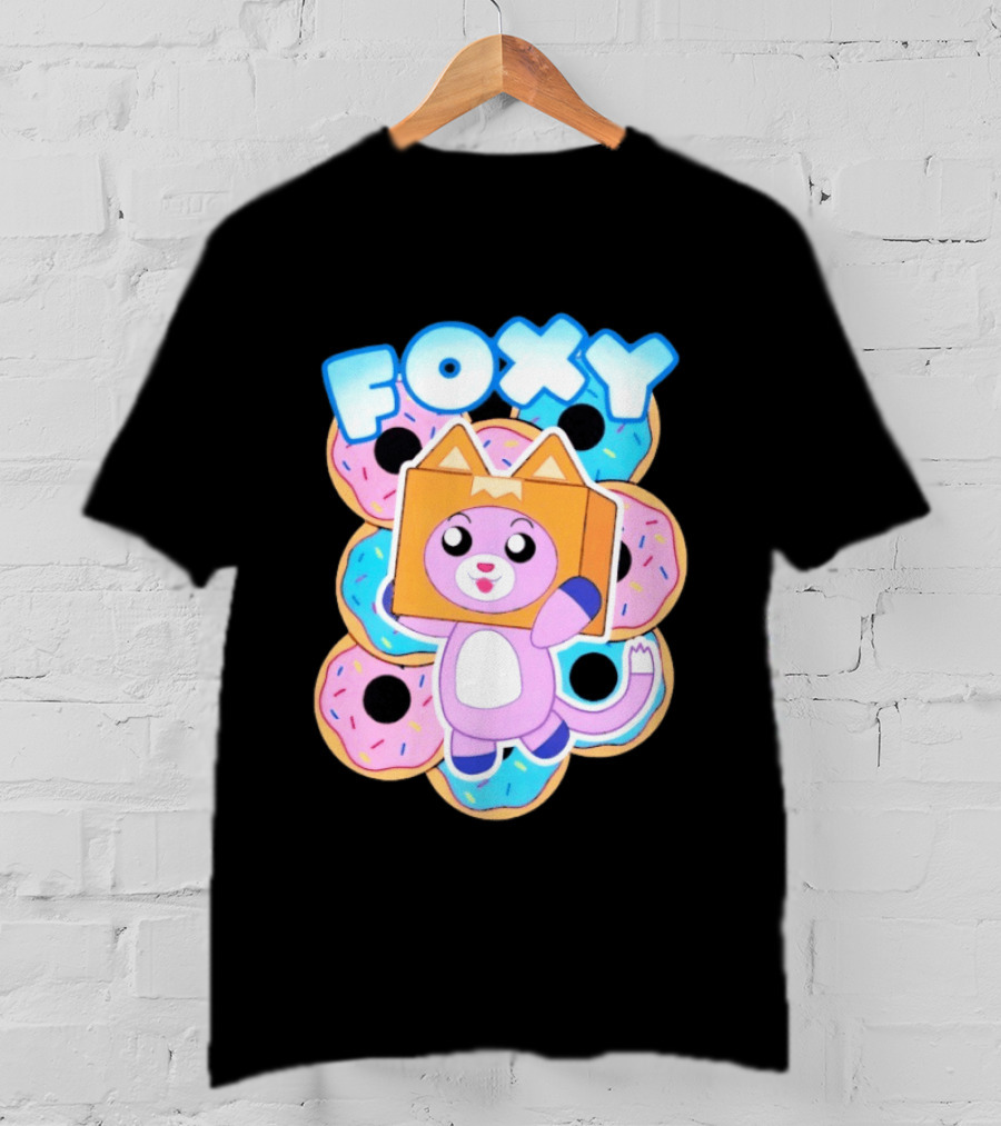 LankyBox Foxy Pink Donuts Fun Cartoon T-Shirt