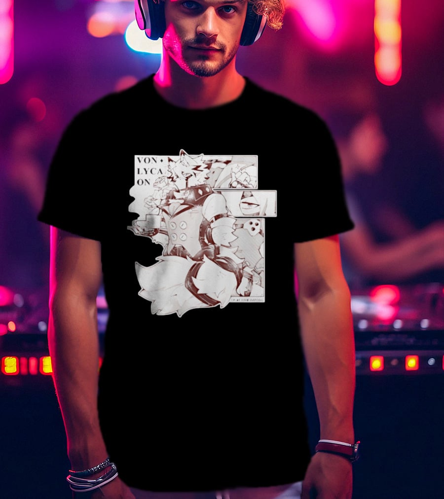 Von Lycaon Monochrome Comic Tea Time T-Shirt