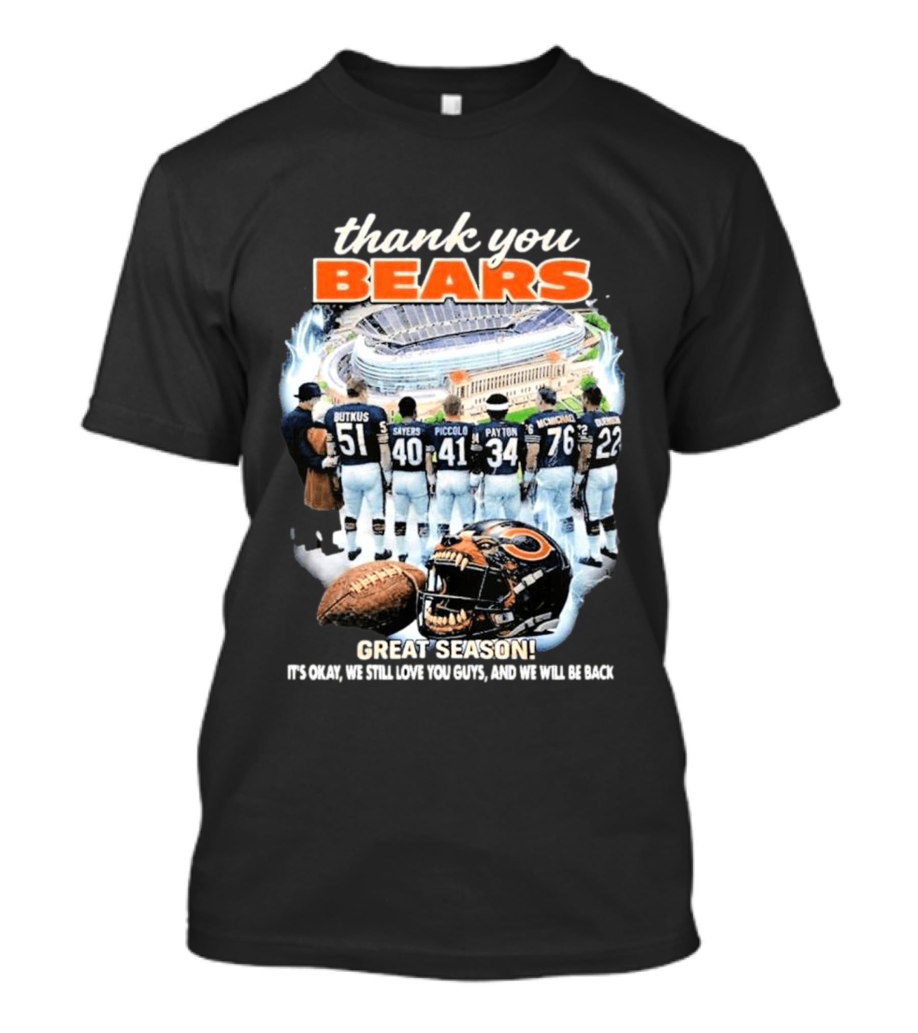 Thank You Bears Soldier Field Legends Great Season Players T-Shirt