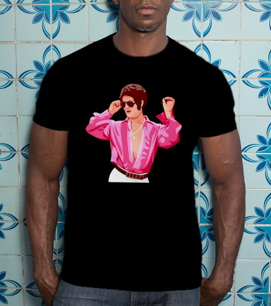 Tony Angelino Cartoon Parody Pink Sunglasses Iconic Look T-Shirt