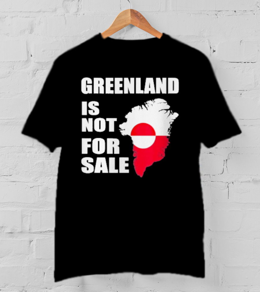 Greenland Is Not For Sale 2026 Map Red And White Flag T-Shirt