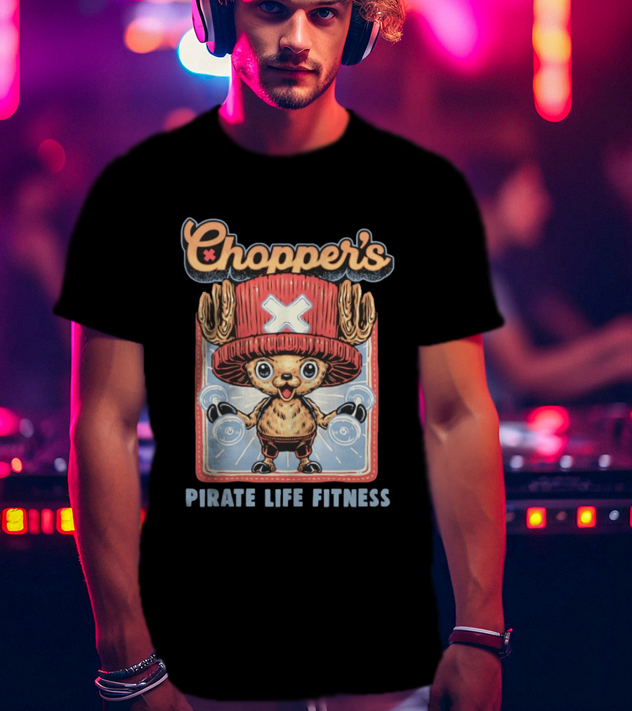 Chopper's Pirate Life Fitness Dumbbell Workout Anime T-Shirt