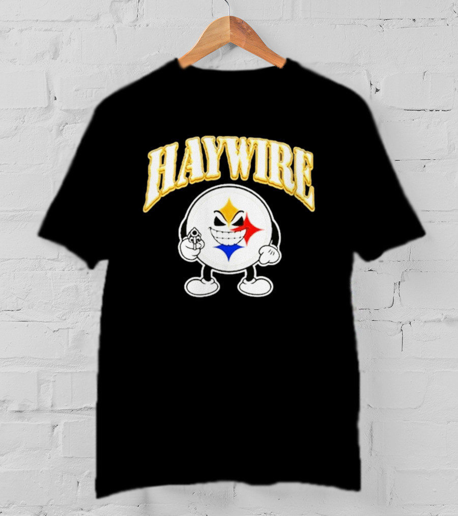 Pittsburgh Steelers Haywire Fun Character With Gun And Grin T-Shirt