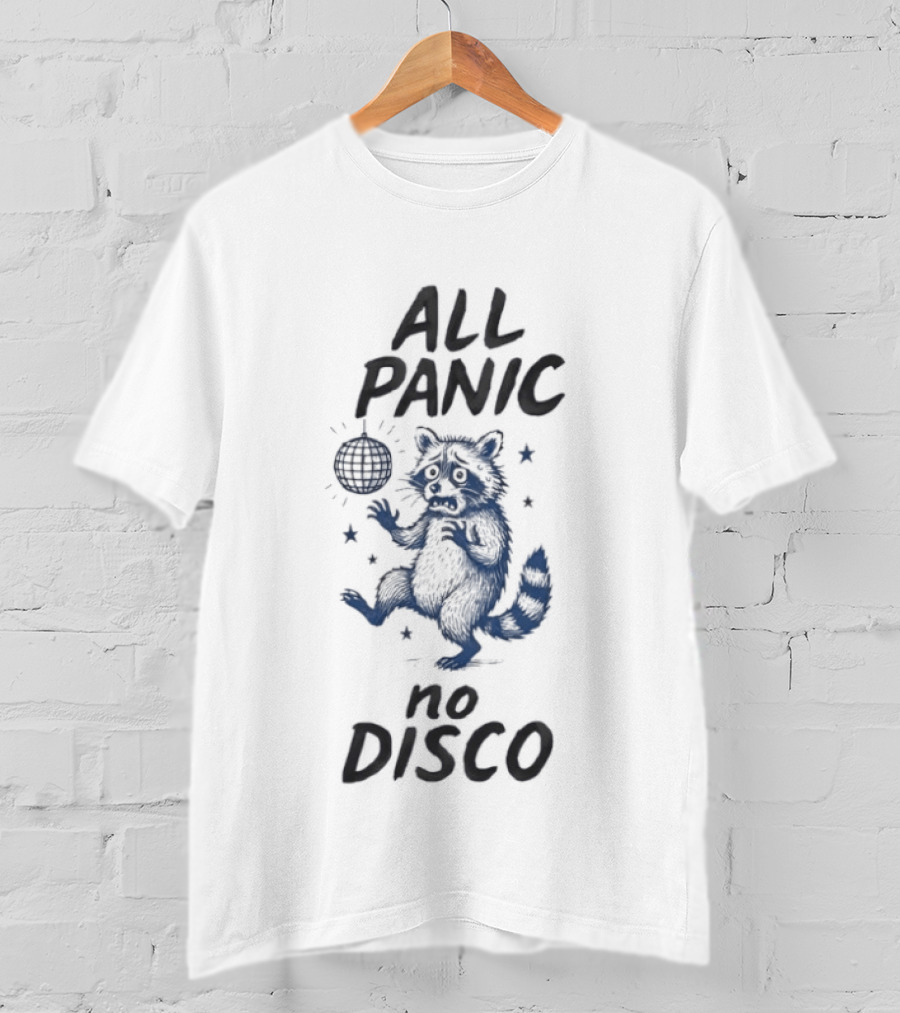 All Panic No Disco Raccoon Dancing With Disco Ball T-Shirt