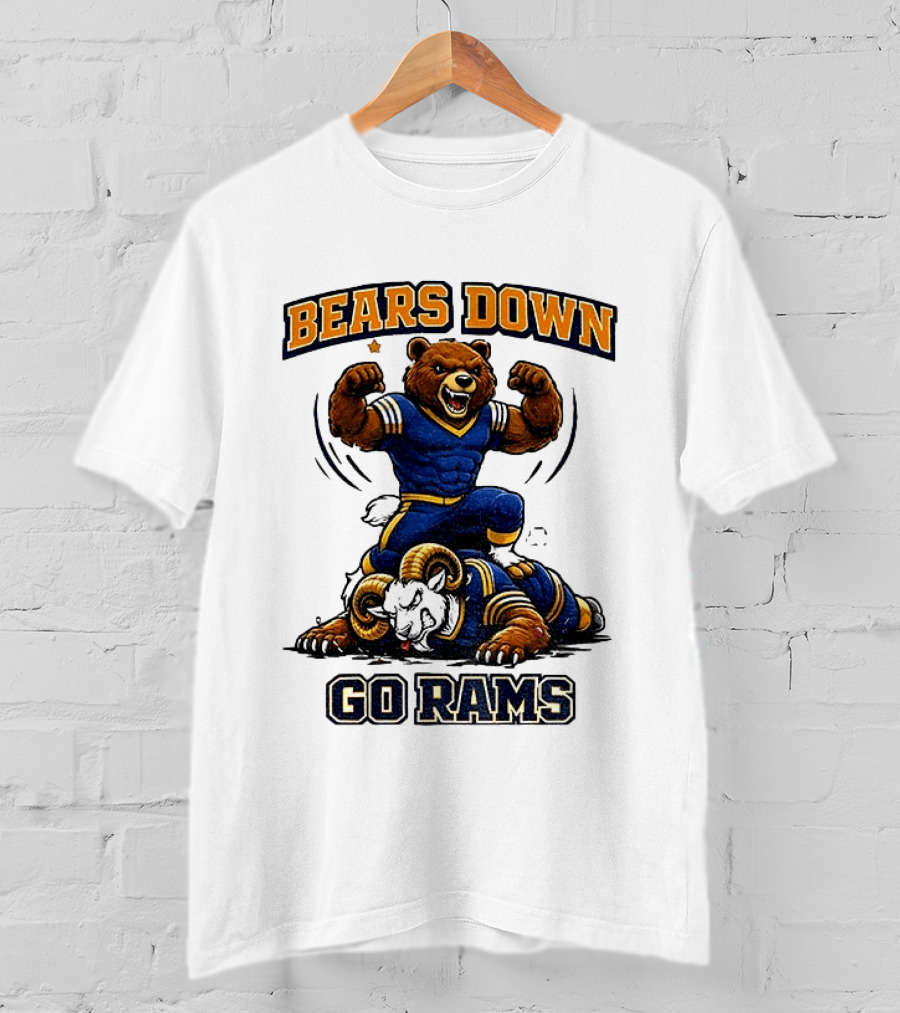 Bears Down Go Rams Los Angeles Rams Beat Chicago Bears Football 2026 T-Shirt