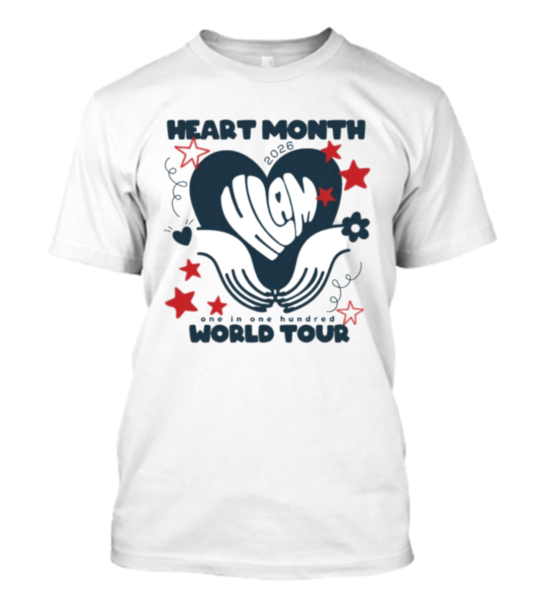 Heart Month 2026 HLAM Band One In One Hundred World Tour T-Shirt