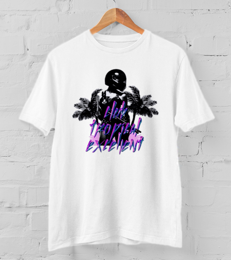 Club Tropical Excellent Palms And Helmet Fusion Retro Aesthetic T-Shirt
