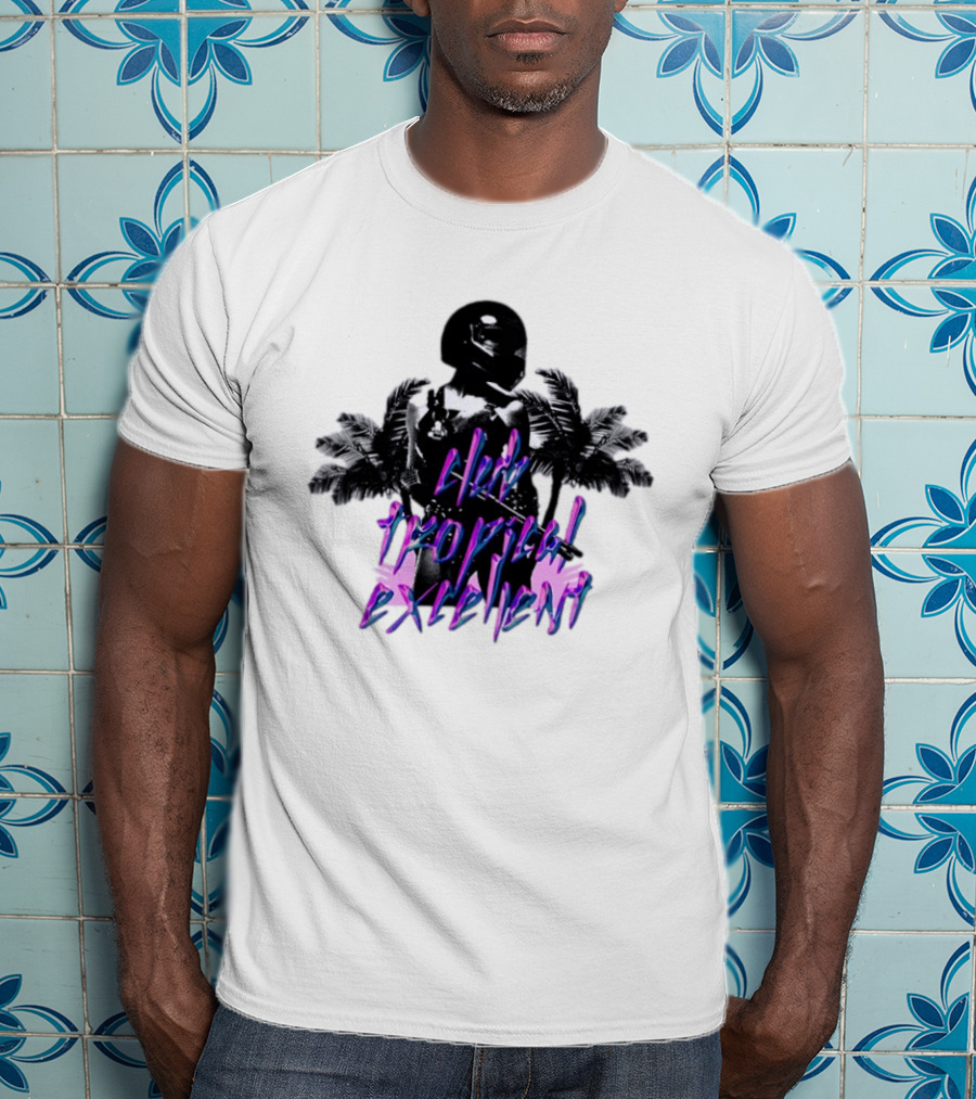 Club Tropical Excellent Palms And Helmet Fusion Retro Aesthetic T-Shirt