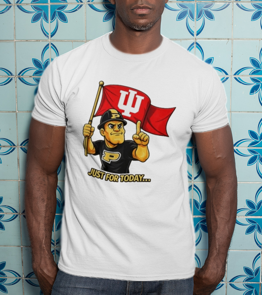 Purdue Pete Just For Today Indiana Hoosier Flag T-Shirt