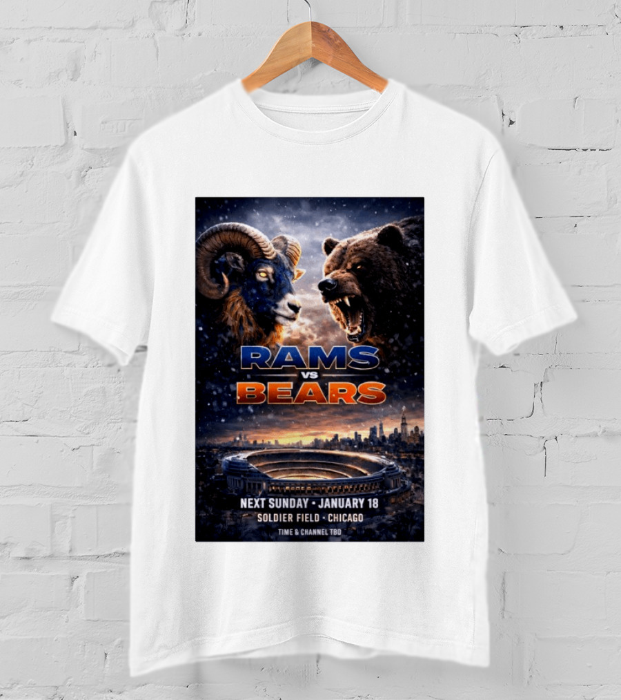 Rams Vs Bears Soldier Field Chicago January 18 2026 T-Shirt