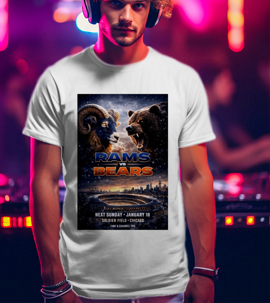 Rams Vs Bears Soldier Field Chicago January 18 2026 T-Shirt