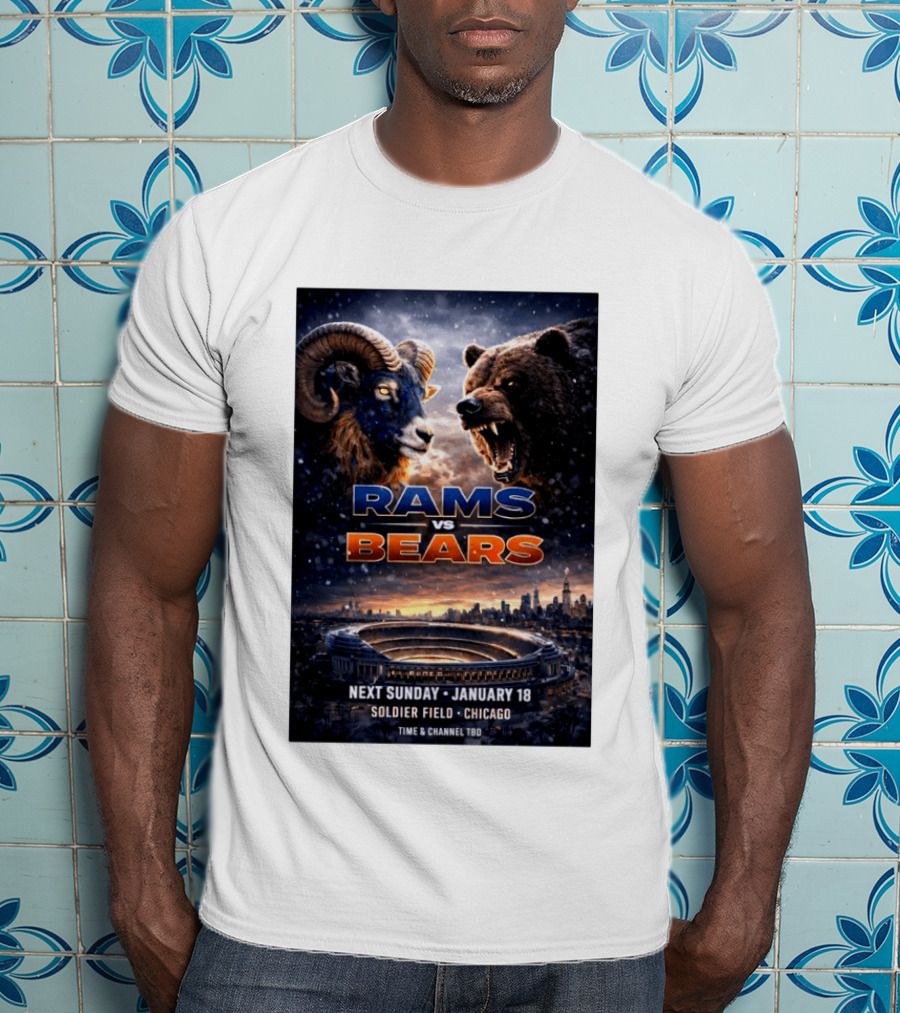 Rams Vs Bears Soldier Field Chicago January 18 2026 T-Shirt