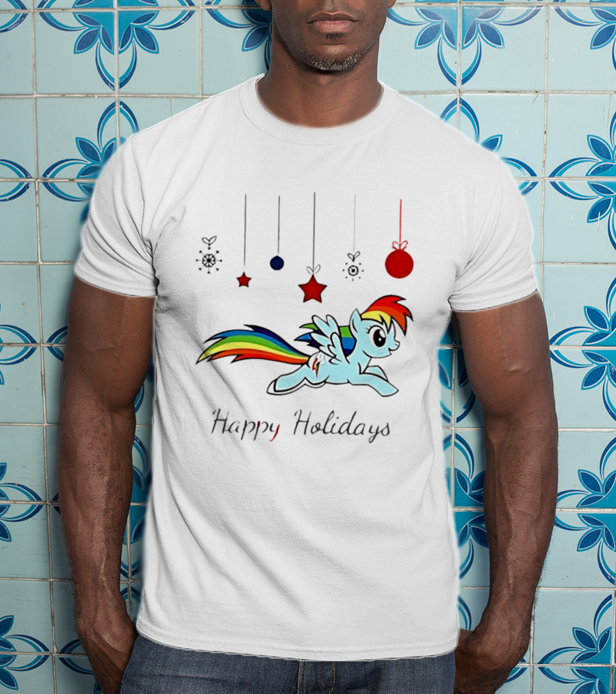 My Little Pony Rainbow Dash Happy Holidays Festive Ornament T-Shirt