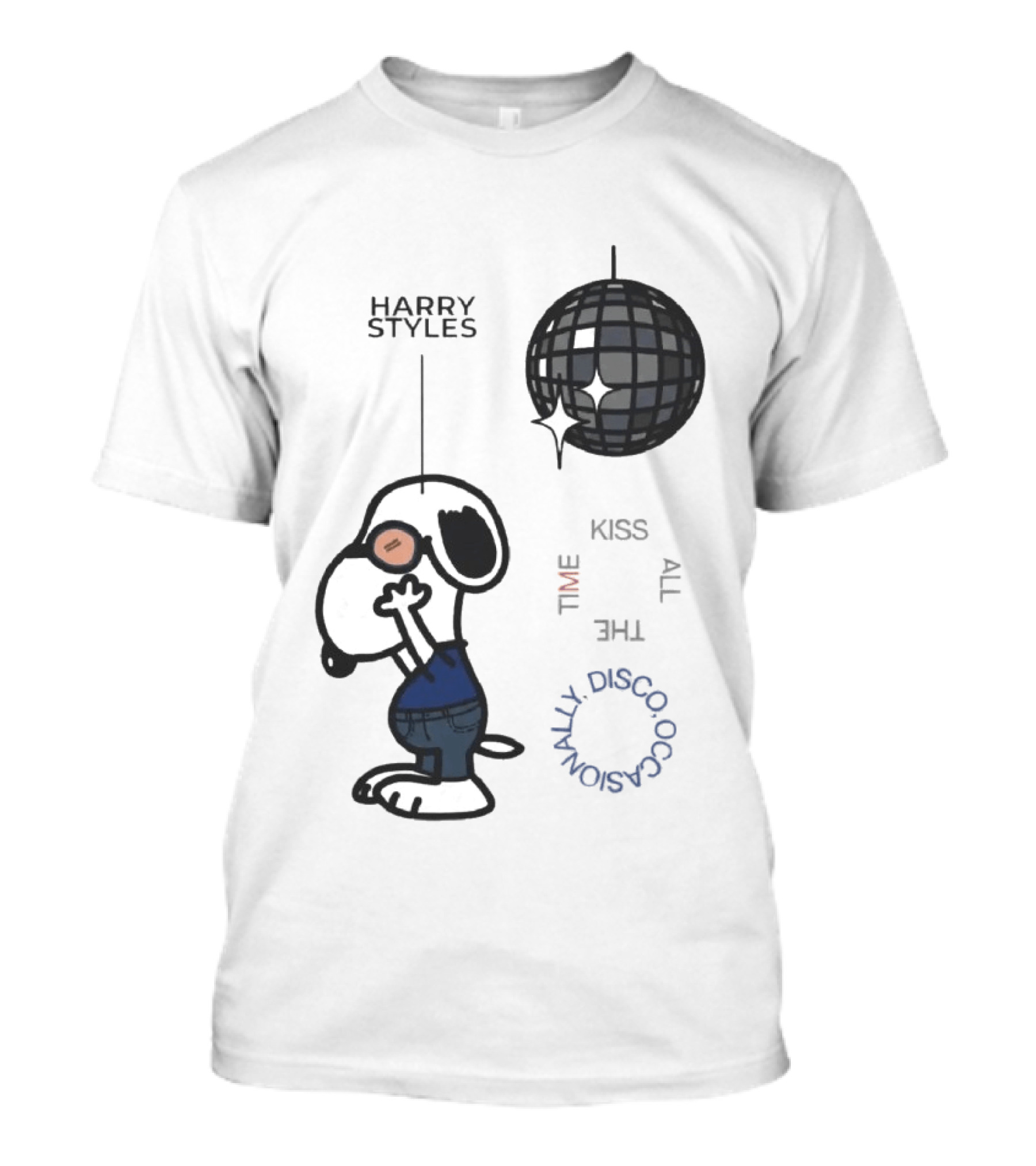 Snoopy Harry Styles Kiss All The Time Disco Occasionally T-Shirt