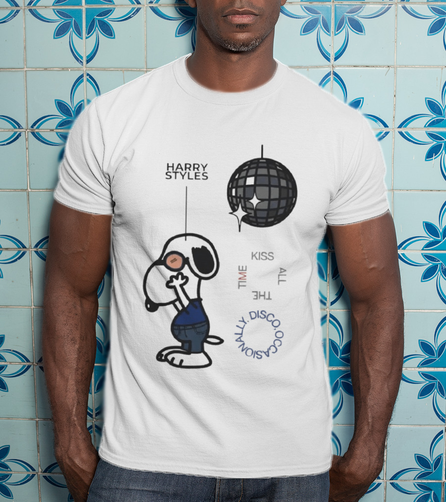 Snoopy Harry Styles Kiss All The Time Disco Occasionally T-Shirt