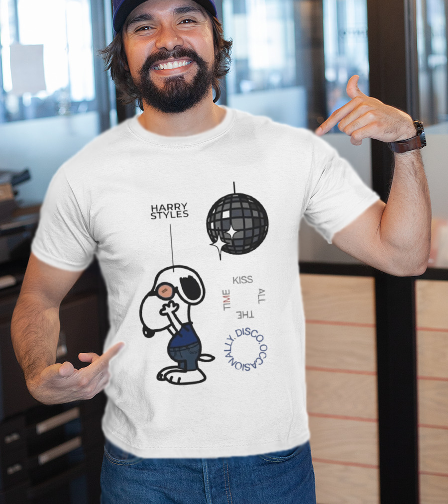 Snoopy Harry Styles Kiss All The Time Disco Occasionally T-Shirt