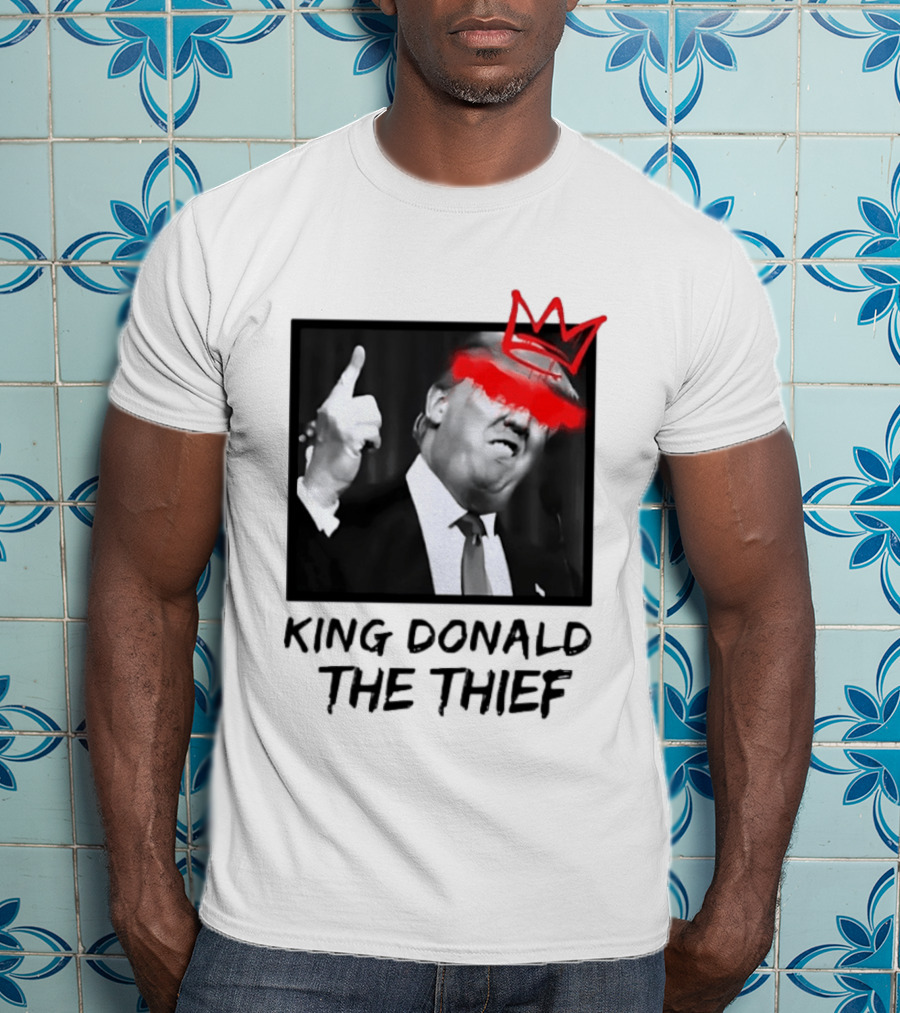 King Donald The Thief Red Crown Graffiti T-Shirt