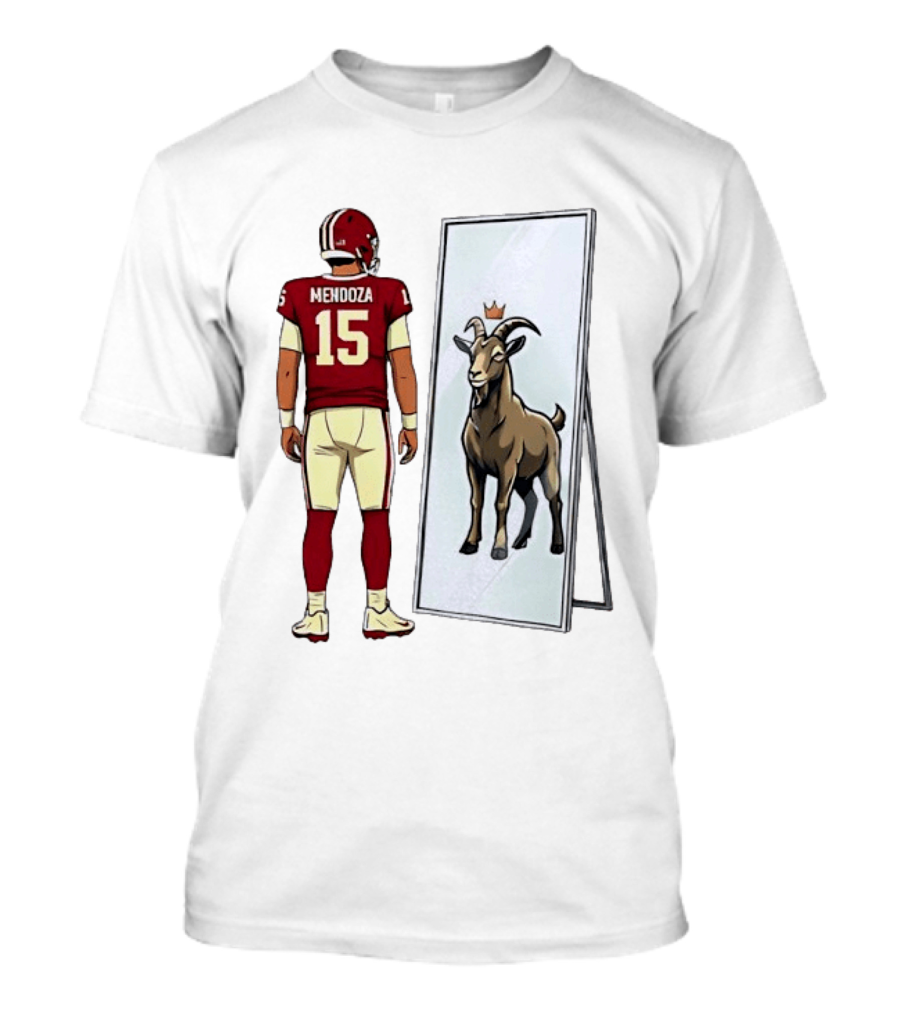 Fernando Mendoza Mirror 15 GOAT Indiana Hoosiers Football T-Shirt