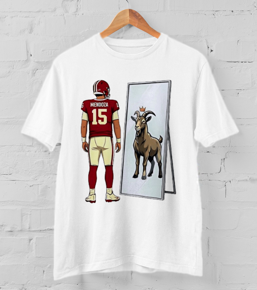 Fernando Mendoza Mirror 15 GOAT Indiana Hoosiers Football T-Shirt