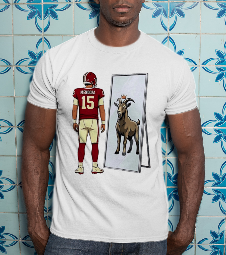 Fernando Mendoza Mirror 15 GOAT Indiana Hoosiers Football T-Shirt