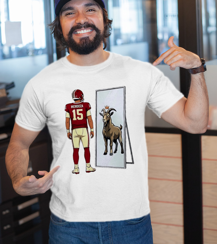 Fernando Mendoza Mirror 15 GOAT Indiana Hoosiers Football T-Shirt