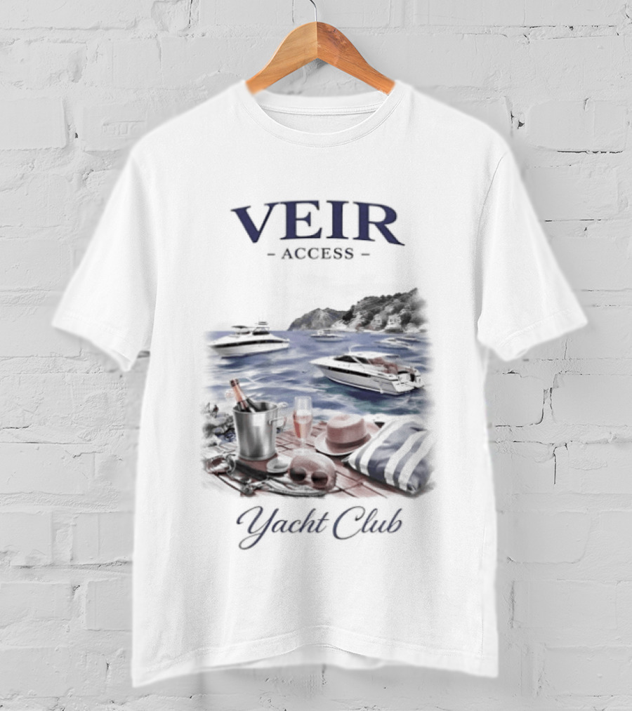 VEIR Access Yacht Club Beach Vacation Scene T-Shirt