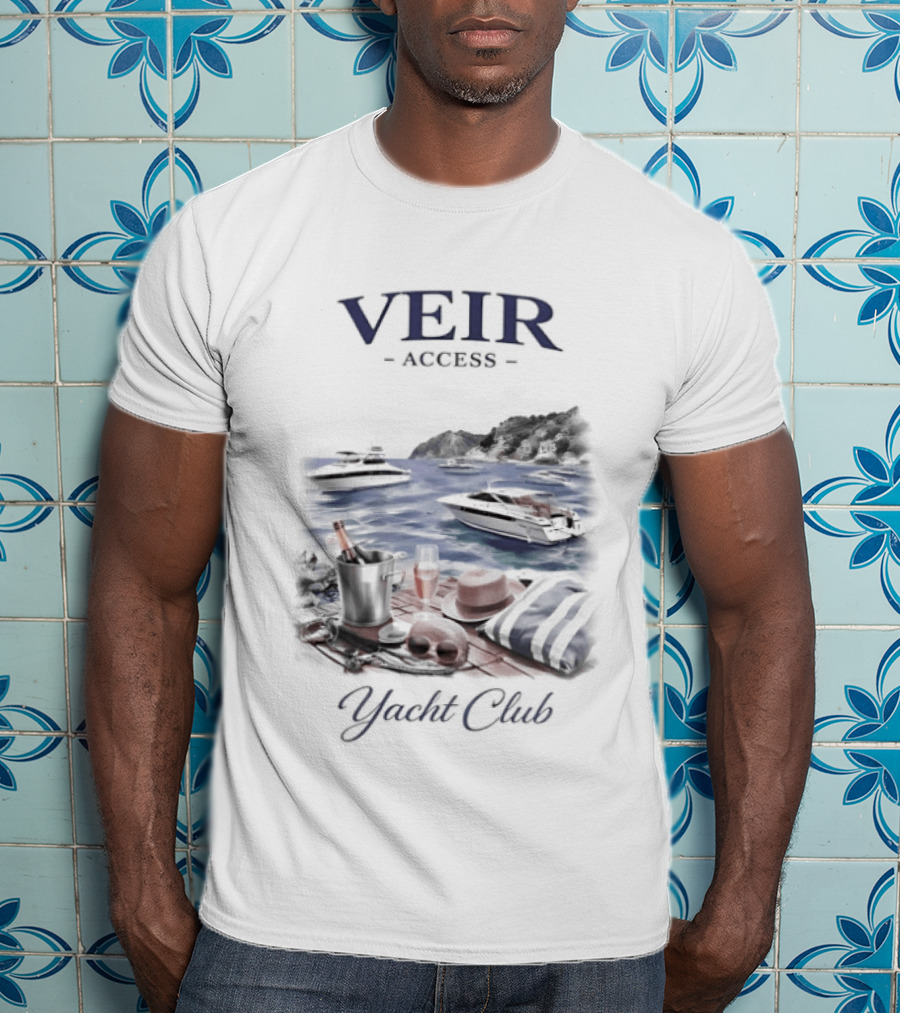 VEIR Access Yacht Club Beach Vacation Scene T-Shirt