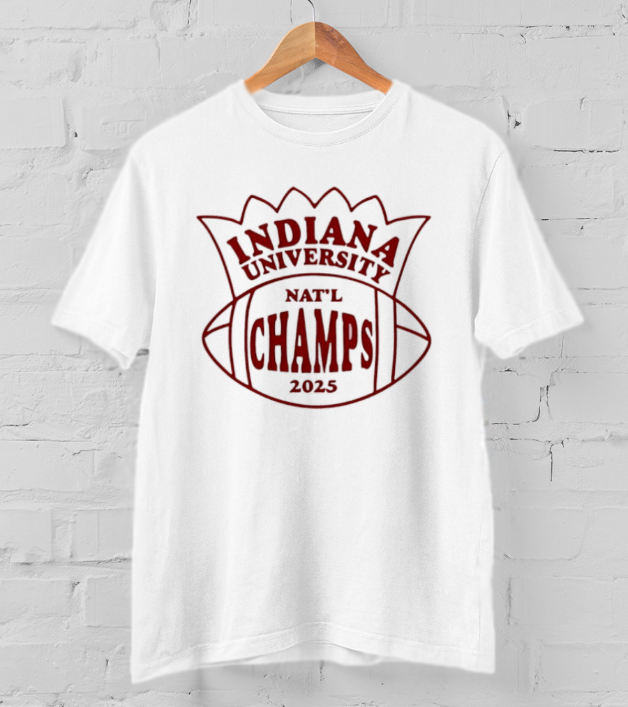 Indiana University NAFL Champs 2025 Football Victory T-Shirt