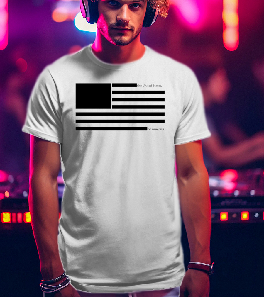 Redacted United States Flag With Blocked Epstein T-Shirt