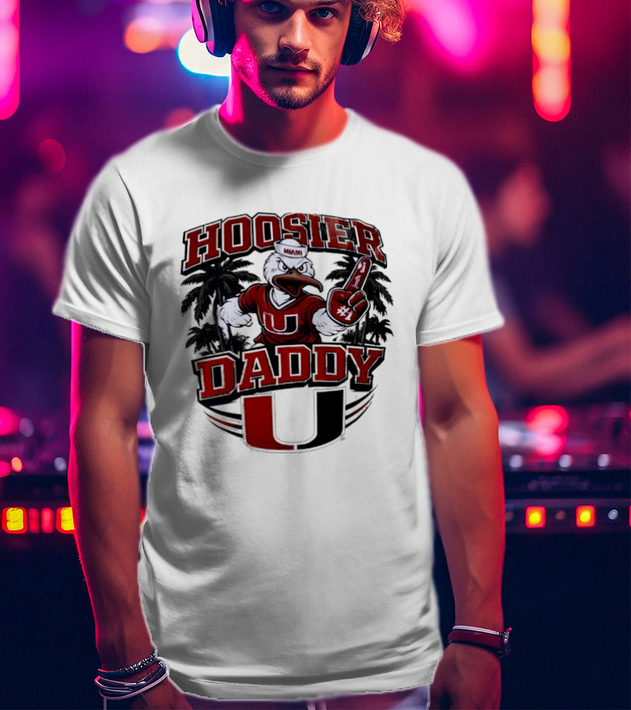 Hoosier Daddy Miami Hurricanes Sebastian The Ibis Number One T-Shirt