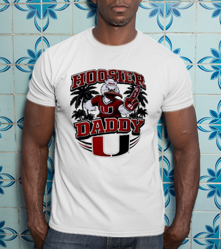 Hoosier Daddy Miami Hurricanes Sebastian The Ibis Number One T-Shirt