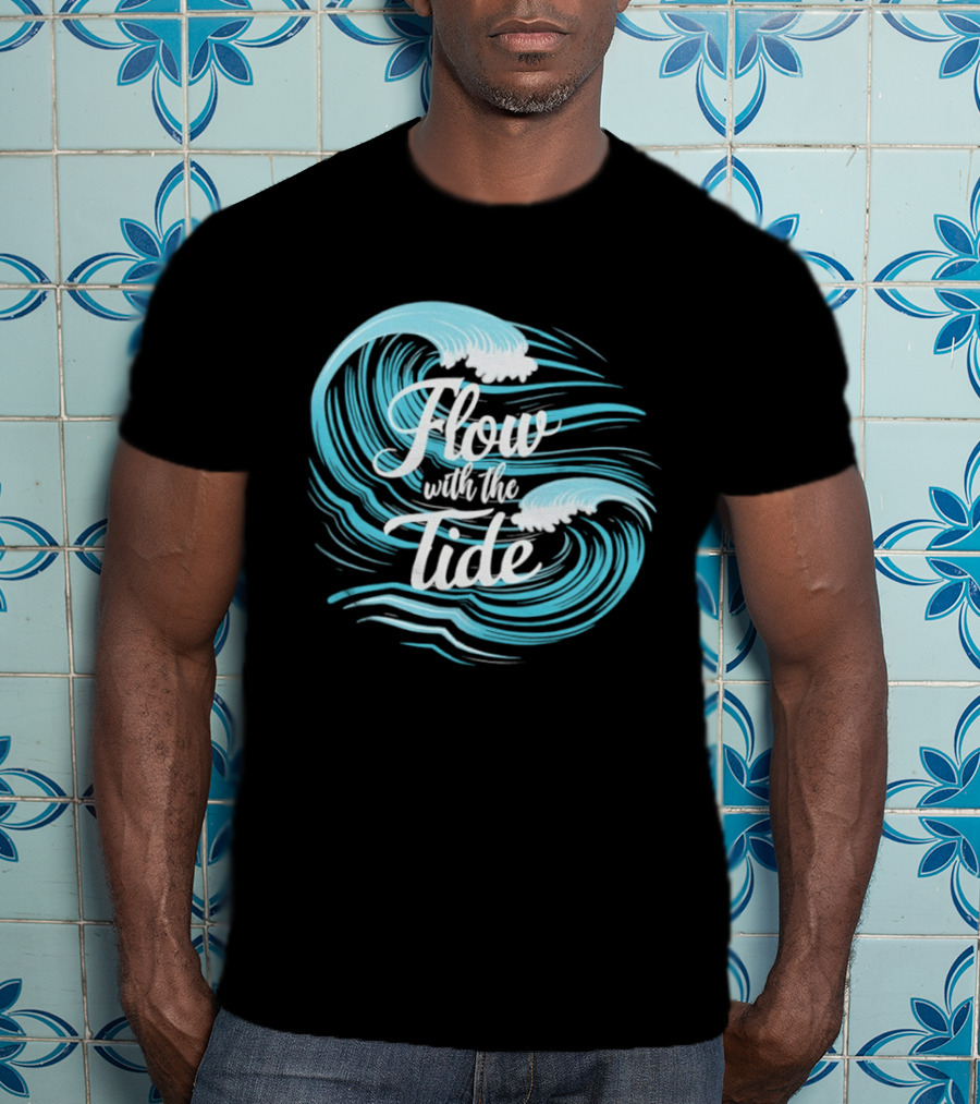 Flow With The Tide Wave Sketch T-Shirt
