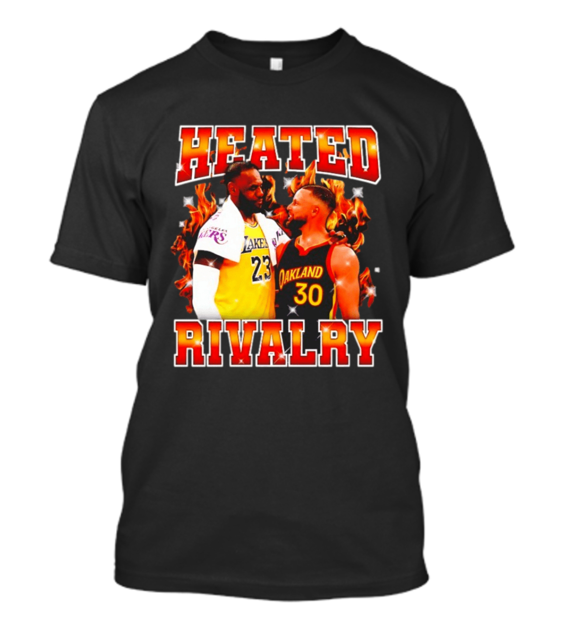 Heated Rivalry Lebron Lakers 23 Steph Oakland 30 T-Shirt