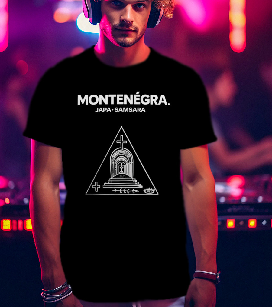 Montenegra Japa Samsara Symbolic Triangle With Cross And Lotus T-Shirt